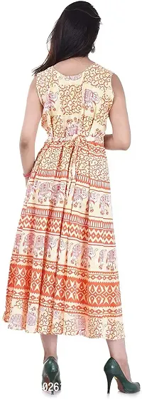 Designer Jaipuri Cotton Printed Midi Gown Kurta Pack of 2-thumb2