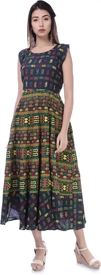 Designer Jaipuri Cotton Printed Midi Gown Kurta Pack of 2-thumb3