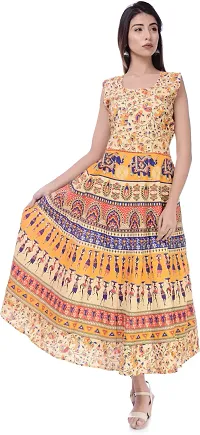 Designer Jaipuri Cotton Printed Midi Gown Kurta Pack of 2-thumb3