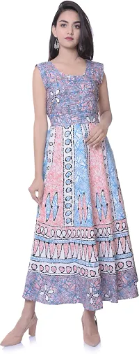 Jaipuri Cotton Printed Women Midi Gown Kurta Pack of 2-thumb3