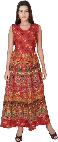 Jaipuri Cotton Printed Women Midi Gown Kurta Pack of 2-thumb3