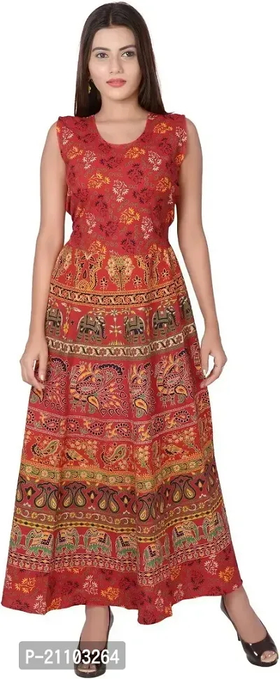 Jaipuri Cotton Printed Women Midi Gown Kurta Pack of 2-thumb4