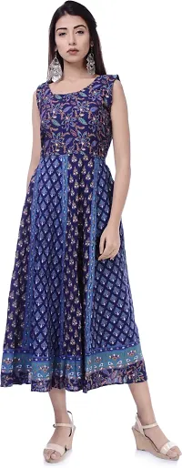 Designer Jaipuri Cotton Printed Midi Gown Kurta Pack of 2-thumb3