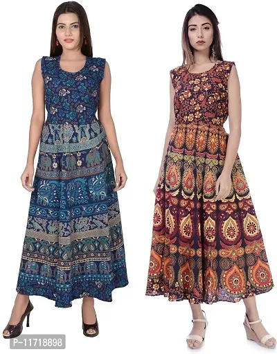 Trendy Women Cotton Maxi Dress Pack of 2