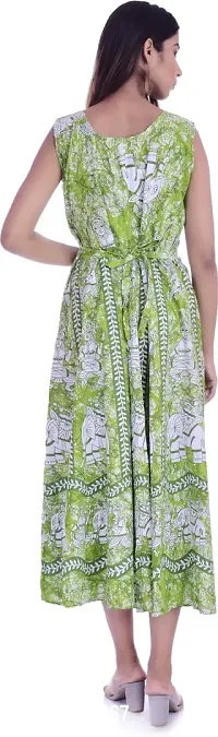 Designer Jaipuri Cotton Printed Midi Gown Kurta Pack of 2-thumb2