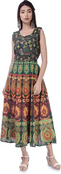 Jaipuri Cotton Printed Women Midi Gown Kurta Pack of 2-thumb3