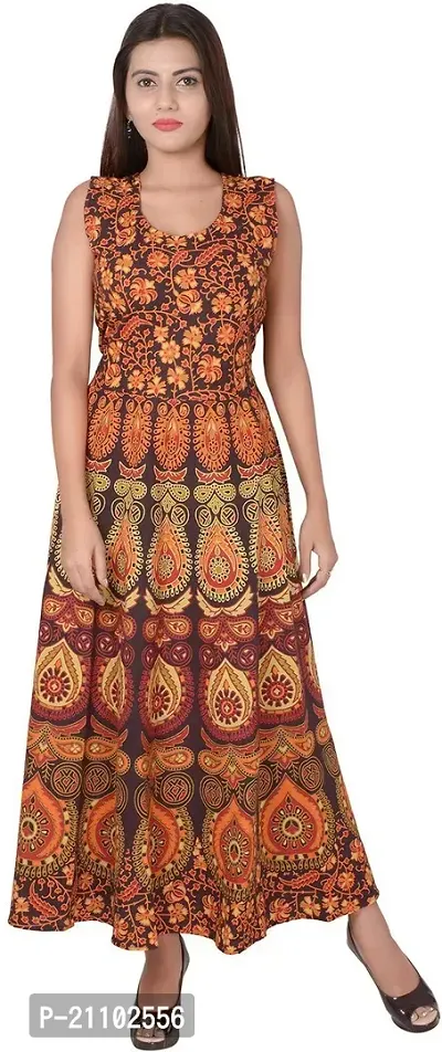 Designer Jaipuri Cotton Printed Midi Gown Kurta Pack of 2-thumb4