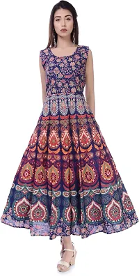 Jaipuri Cotton Printed Women Midi Gown Kurta Pack of 2-thumb3