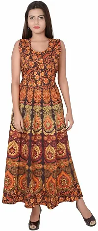 Jaipuri Cotton Printed Women Midi Gown Kurta Pack of 2-thumb3