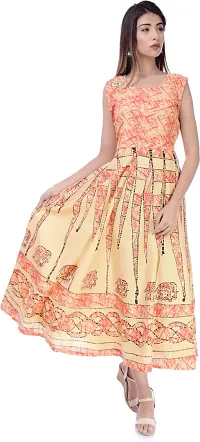 Designer Jaipuri Cotton Printed Midi Gown Kurta Pack of 2-thumb3