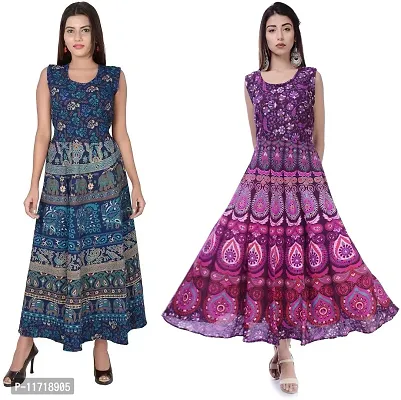 Trendy Women Cotton Maxi Dress Pack of 2-thumb0