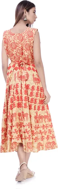 Designer Jaipuri Cotton Printed Midi Gown Kurta Pack of 2-thumb1