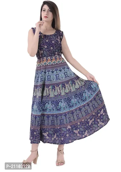 Jaipuri Cotton Printed Women Midi Gown Kurta Pack of 2-thumb3