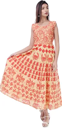 Designer Jaipuri Cotton Printed Midi Gown Kurta Pack of 2-thumb3