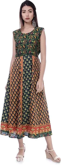 Jaipuri Cotton Printed Women Midi Gown Kurta Pack of 2-thumb4