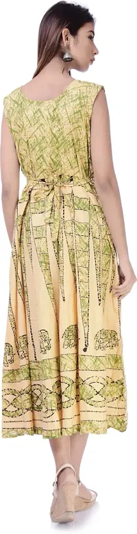 Designer Jaipuri Cotton Printed Midi Gown Kurta Pack of 2-thumb1