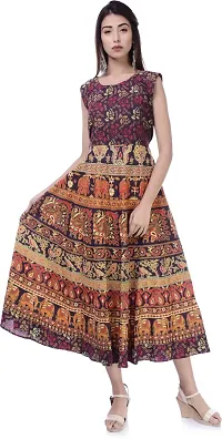 Jaipuri Cotton Printed Women Midi Gown Kurta Pack of 2-thumb3