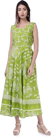 Designer Jaipuri Cotton Printed Midi Gown Kurta Pack of 2-thumb3