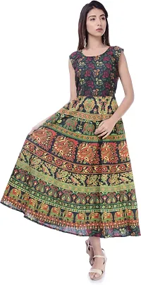 Designer Jaipuri Cotton Printed Midi Gown Kurta Pack of 2-thumb3