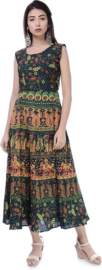 Jaipuri Cotton Printed Women Midi Gown Kurta Pack of 2-thumb3