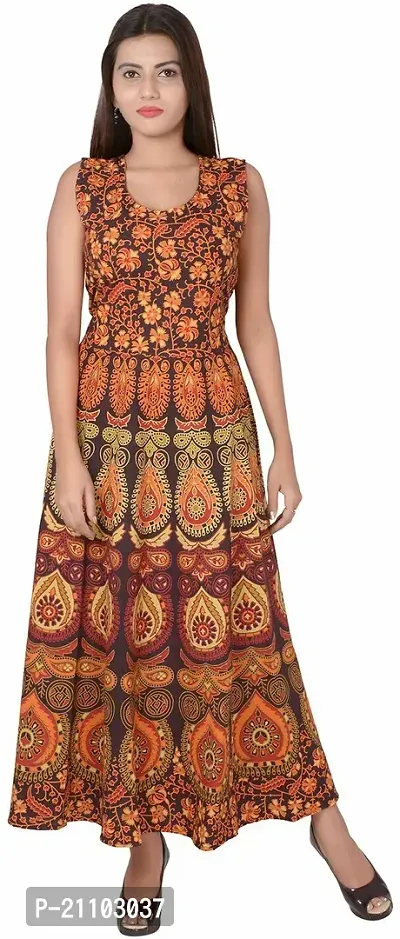 Jaipuri Cotton Printed Women Midi Gown Kurta Pack of 2-thumb4