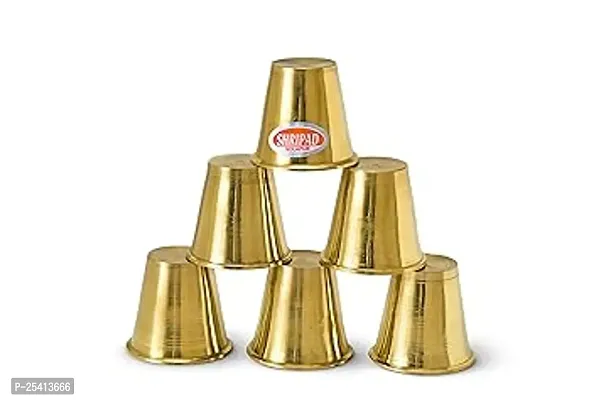 shripad steel home miniature brass bidding glasses set of 6 toys Gold
