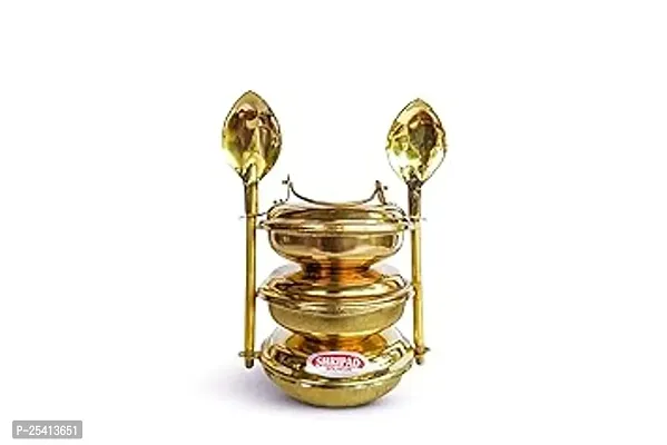 Shripad Steel Home Miniature Brass Spoon Tiffin Toy-thumb0