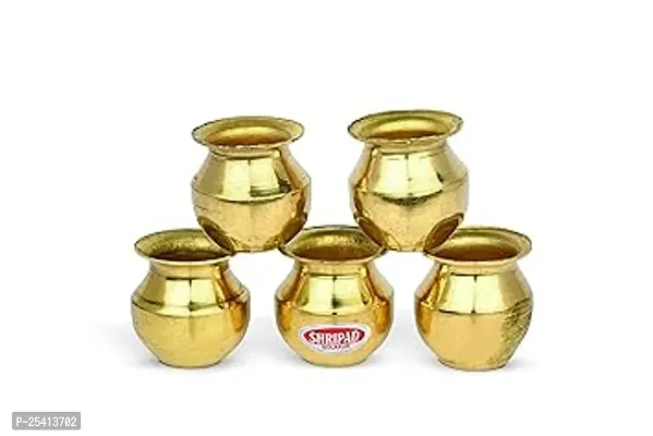 Shripad Steel Home Brass loti bhandi Gold Set of 5