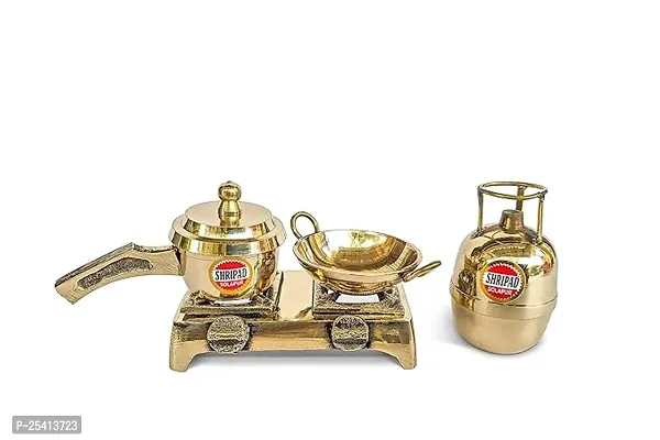 Shripad Steel Home Miniature Brass Heavy Gas Set Toy