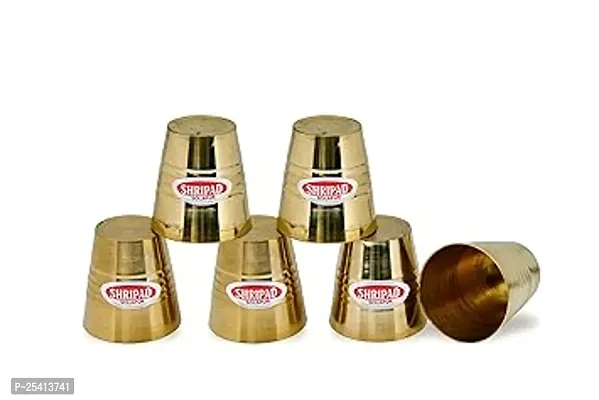 shripad steel home miniature brass ring glass set of 6 toys Gold-thumb0