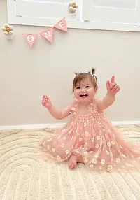 Peach Embroidery Baby Frocks-thumb1