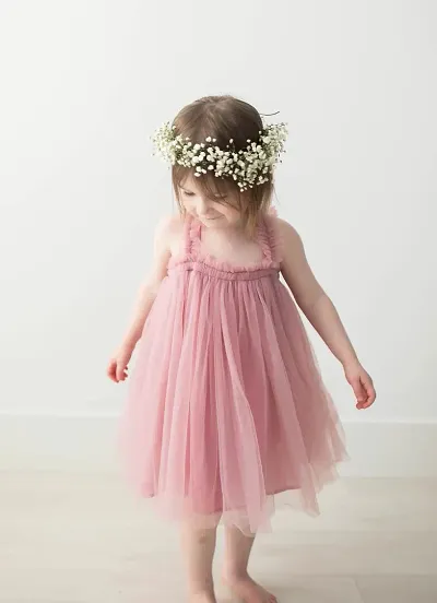 Baby Girls Dusty Pink Wear Or Birthday Party Dresses