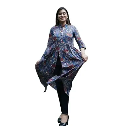 Avlin Women's Rayon A-Line Kurta (VJ-H1IM-J8ZC_Multicolor_XL)