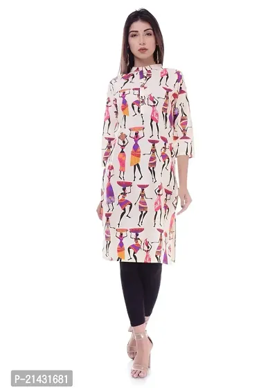 Jashann Beautiful Cotton Tribal Figure,Doll Printed Kurti