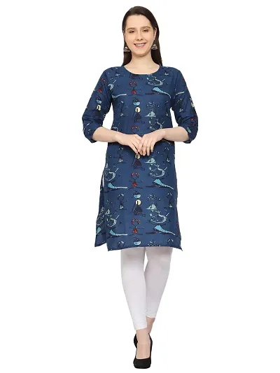 Stylish Cotton A-Line Printed Kurta