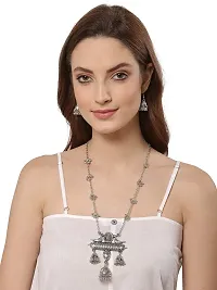 OPERA SPARK INDIA:- Afghani Oxidised Silver Jewellery Combo Chain Pendant Necklace Set for Women & Girls-thumb1