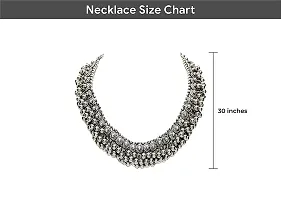 OPLERA SPARK - Oxidised Silver Afghani Style Tika Earring with Choker Necklace Set for Women  Girls-thumb4