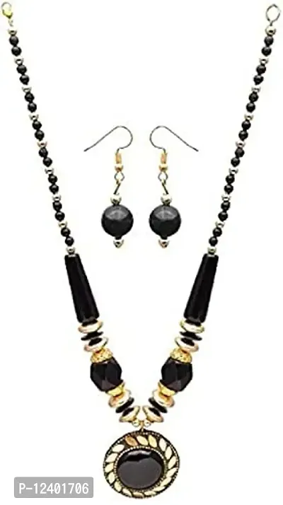 Oplera Spark India - Oplera Stone and Glass finish Beaded Premium Necklace with Earrings Set - (Antique Jewellery) for Women and Girl.