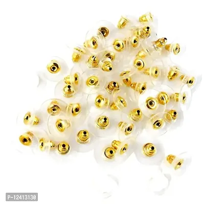 Oplera Spark Clutch lock Earring Backs With Silicone Pad Earring Backings Studs For Women/Girls - 50 Pcs