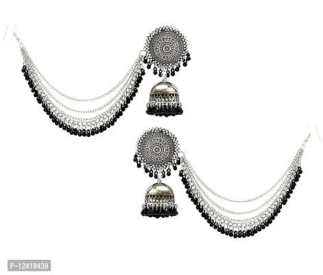 Oplera Spark Oxidised Black Meena Jewellery Set Traditional Choker Necklace-thumb2