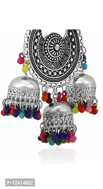 OPLERA SPARK Oxidised Multi Afghani Style Tika Earring Set for Women  Girls-thumb3