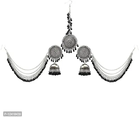 Oplera Spark Oxidised Black Meena Jewellery Set Traditional Choker Necklace-thumb3