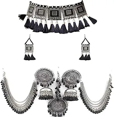 Trendy Bahubali Maang tikka and Choker Jewellery set