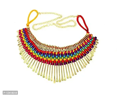 Oplera Spark - Traditional Oxidised Necklace Multi Silk Thread Necklace Set for Girls  Womans-thumb0