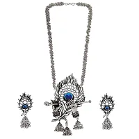 Oplera Spark India Afghani Traditional Oxidised Choker Necklace & Chain Pendant Combo Set for Women & Girls-thumb1