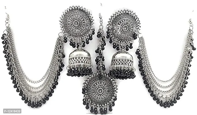 Oplera Spark Oxidised Black Meena Jewellery Set Traditional Choker Necklace-thumb4