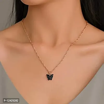 Buy Ormentera Stainless Steel Long Chain Gold Butterfly Pendant Necklace  for Women at Amazon.in