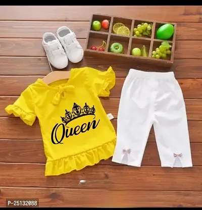 Stylish Yellow Top  Bottom set for Girls