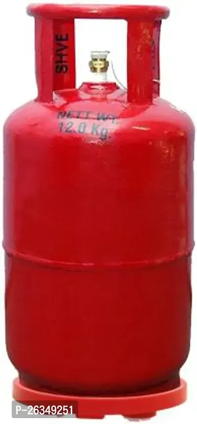 S Cart Gas Cylinder Trolley Stand with Movable Wheels for replacing Gas Cylinders and Multipurpose (Red Colour)-thumb0