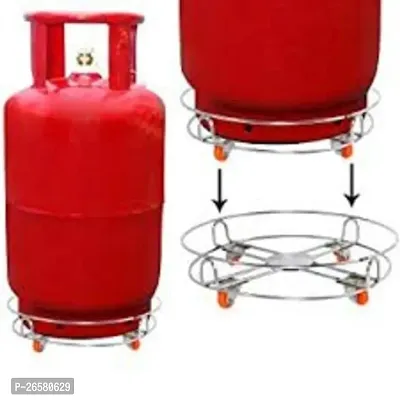 S Cart Heavy Duty Stainless Steel Gas Trolley with Wheels for Gas Cylinders and Multipurpose Use..